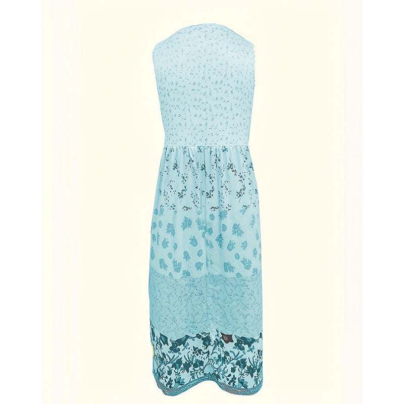 Midi Dress Round Neck A-Line Summer Dress