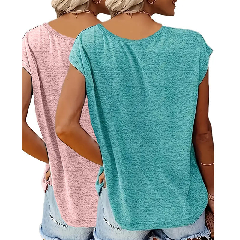 2-Pack Women's V-Neck - Summer Casual