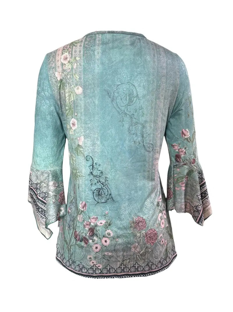 T-shirt Irregular Three-quarter Sleeve Top