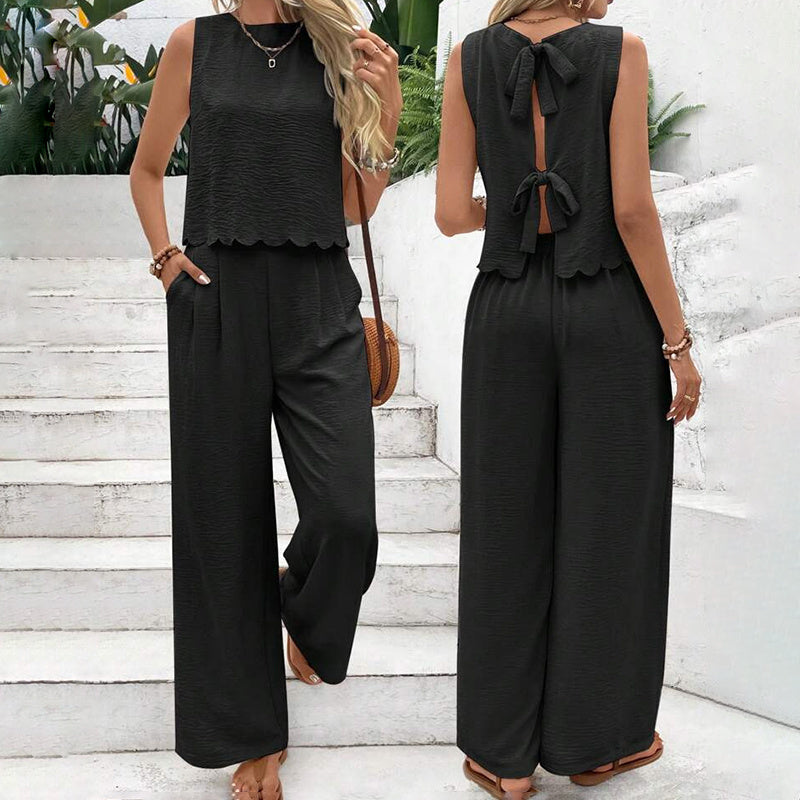 Women's Elegant 2-Piece Wide Leg Pants Outfits