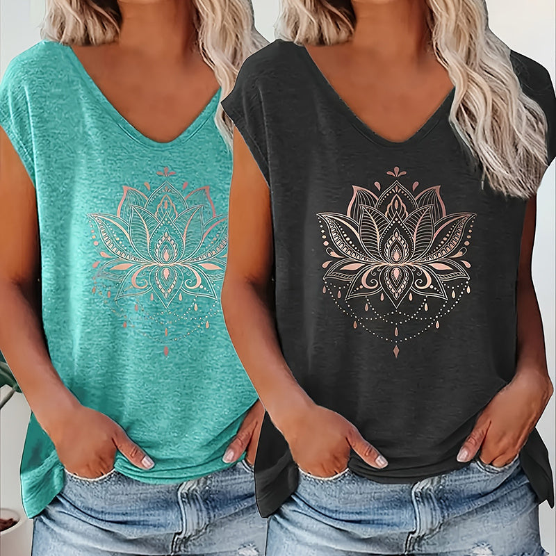 2-Pack Women's V-Neck - Summer Casual