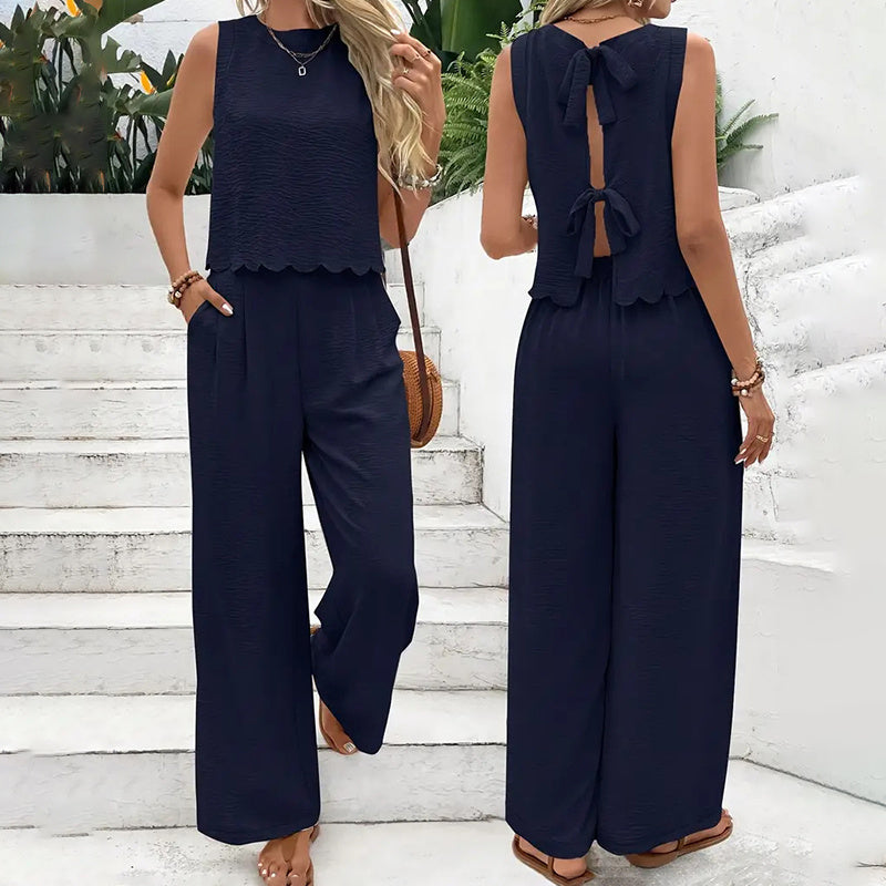 Women's Elegant 2-Piece Wide Leg Pants Outfits