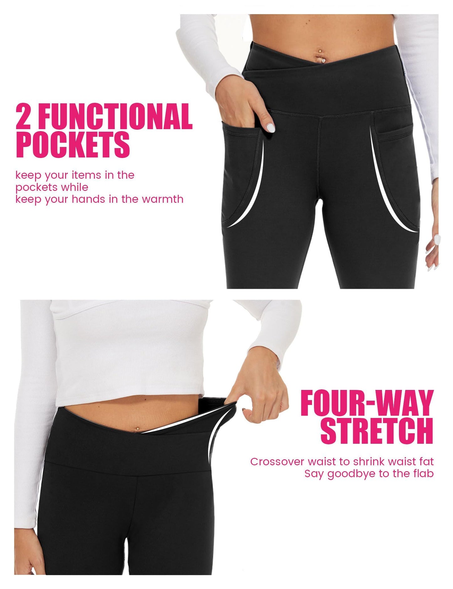 Cropped Cross Waist Pockets Black Zhang Qing