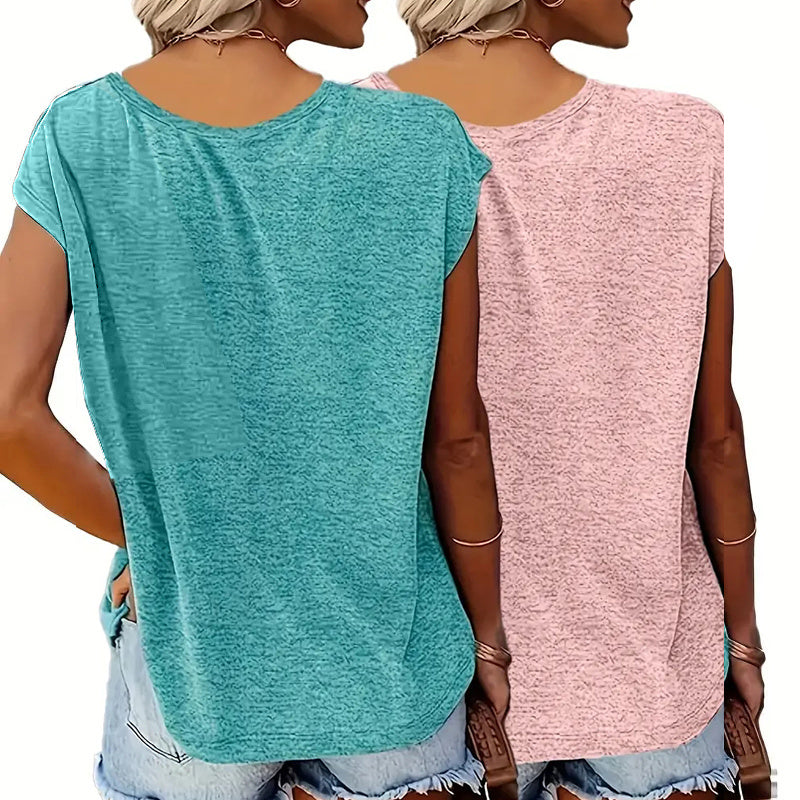 2-Pack Women's V-Neck - Summer Casual