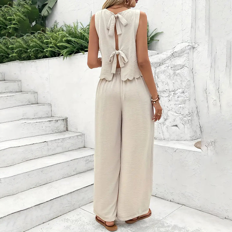 Women's Elegant 2-Piece Wide Leg Pants Outfits