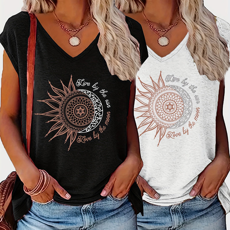 2-Pack Women's V-Neck - Summer Casual