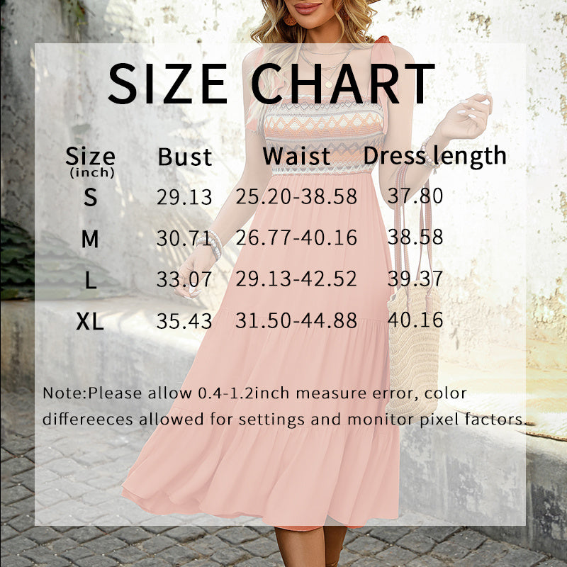Women's Summer Boho Spaghetti Straps Dress