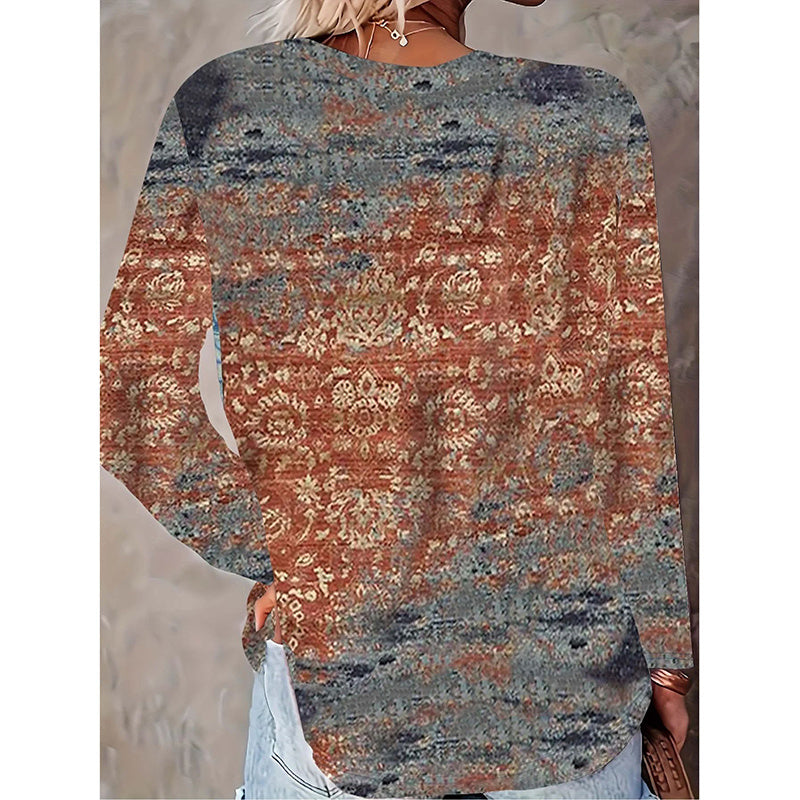 Long Sleeve T-Shirt, Soft Crew Neck Casual Tee