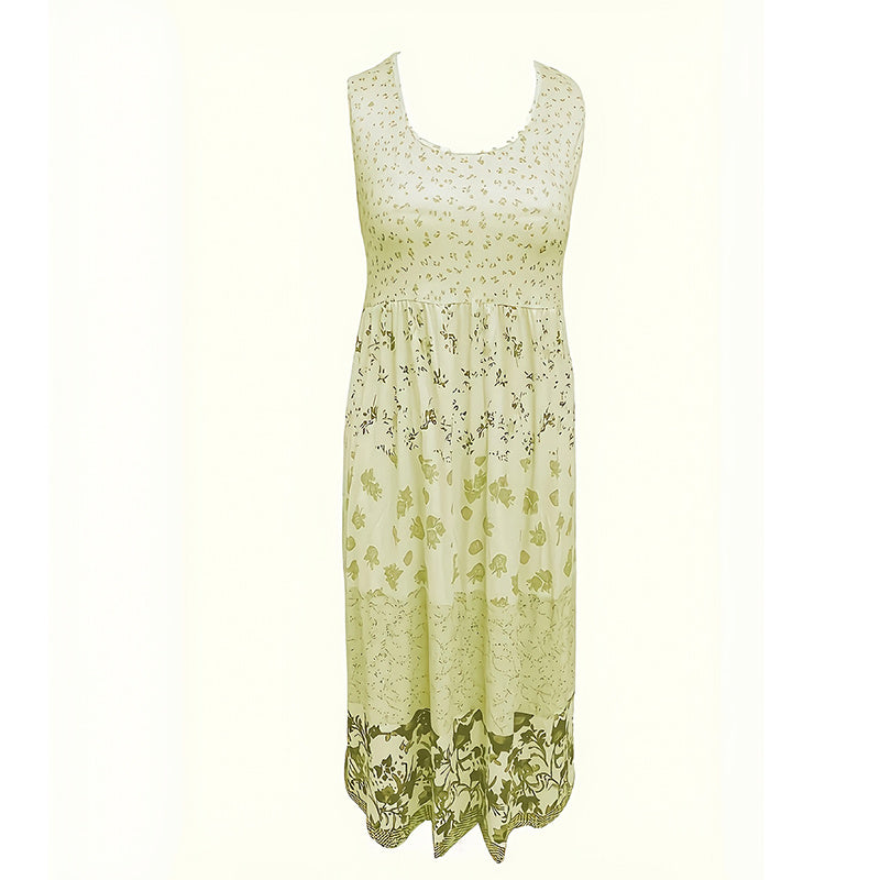 Midi Dress Round Neck A-Line Summer Dress