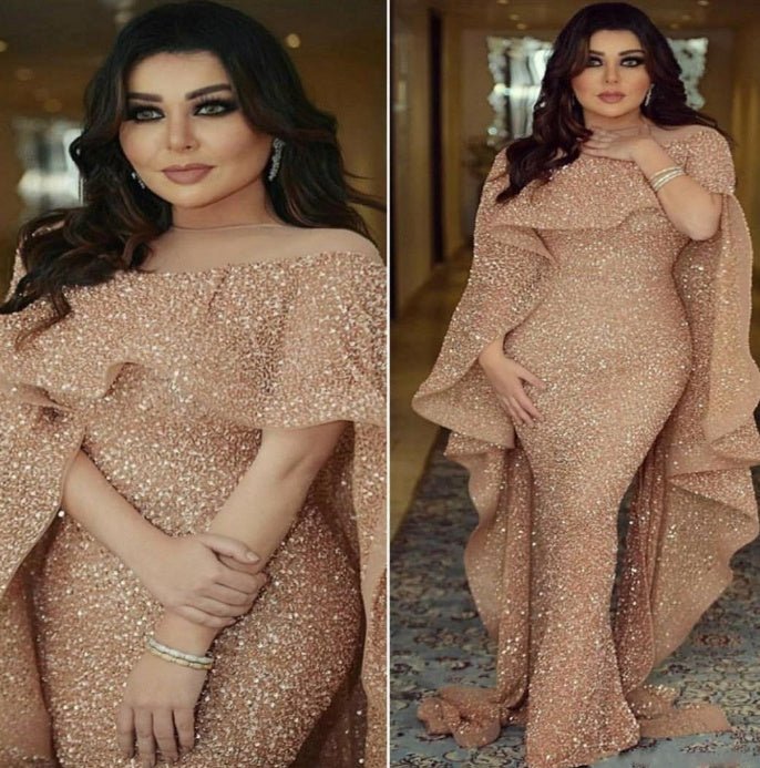 Dubai Gold Mermaid Abaya Evening - nova boutique