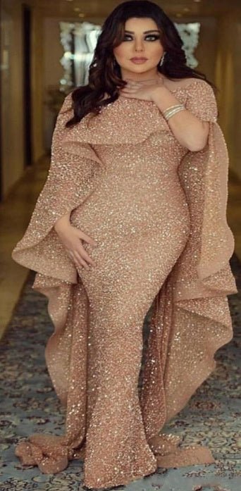 Dubai Gold Mermaid Abaya Evening - nova boutique