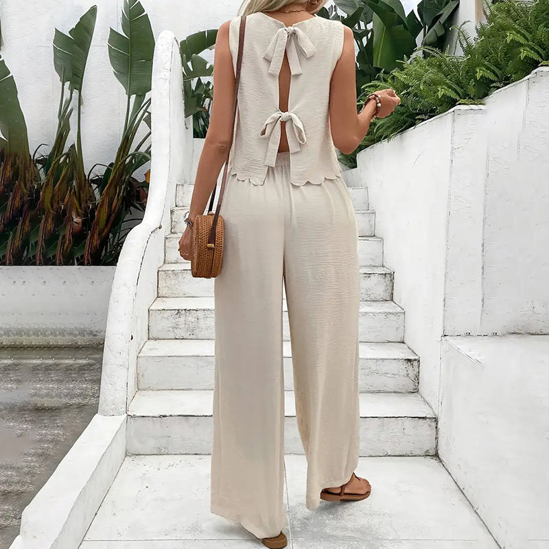 Women's Elegant 2-Piece Wide Leg Pants Outfits