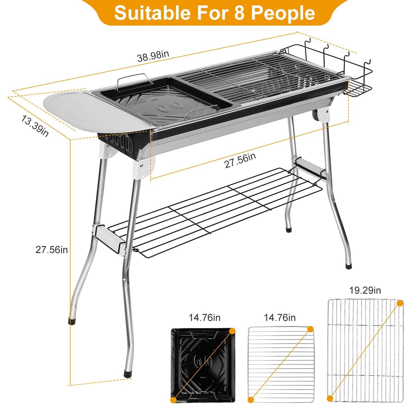 Foldable BBQ Grill Portable Charcoal - nova boutique
