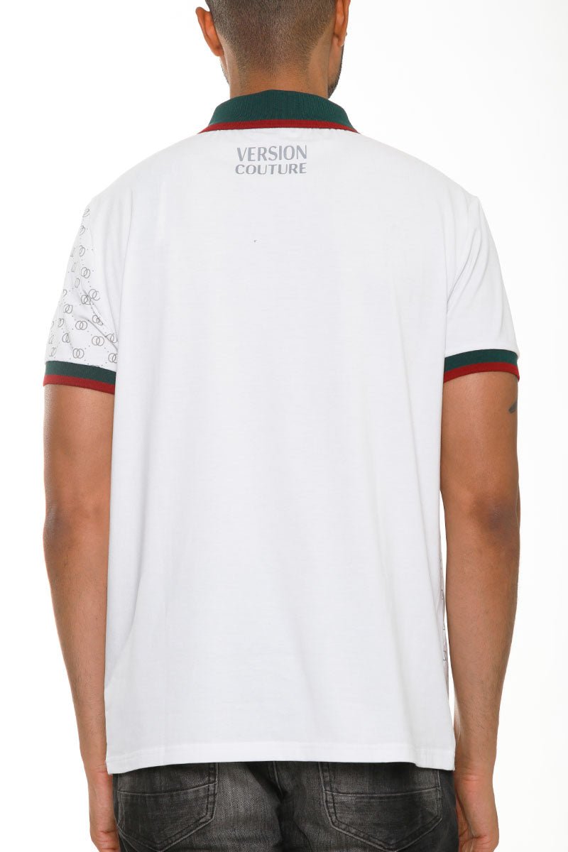Italian Print Collared Polo Shirt - nova boutique