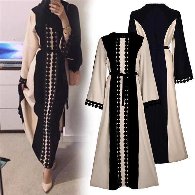 Middle Eastern lace patchwork abaya - nova boutique