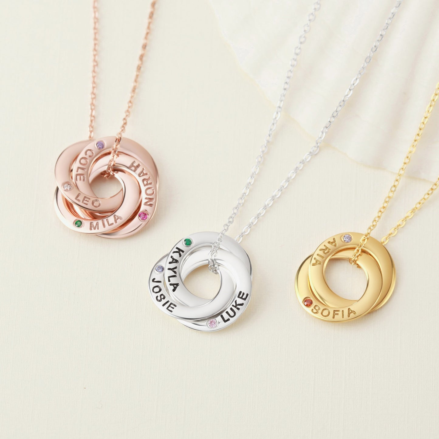 Mom Necklace With Kids Names Birthstones - nova boutique