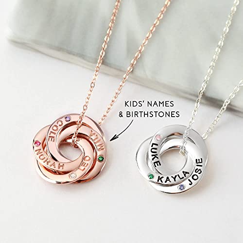 Mom Necklace With Kids Names Birthstones - nova boutique