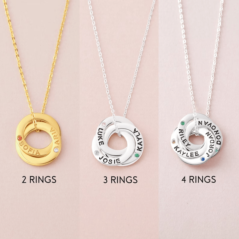 Mom Necklace With Kids Names Birthstones - nova boutique