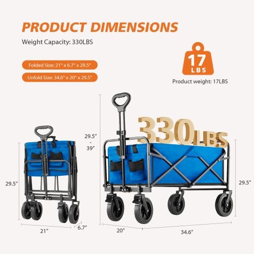Wagon Cart, 330LBS Heavy Duty - nova boutique