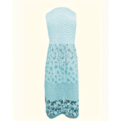 Midi Dress Round Neck A-Line Summer Dress