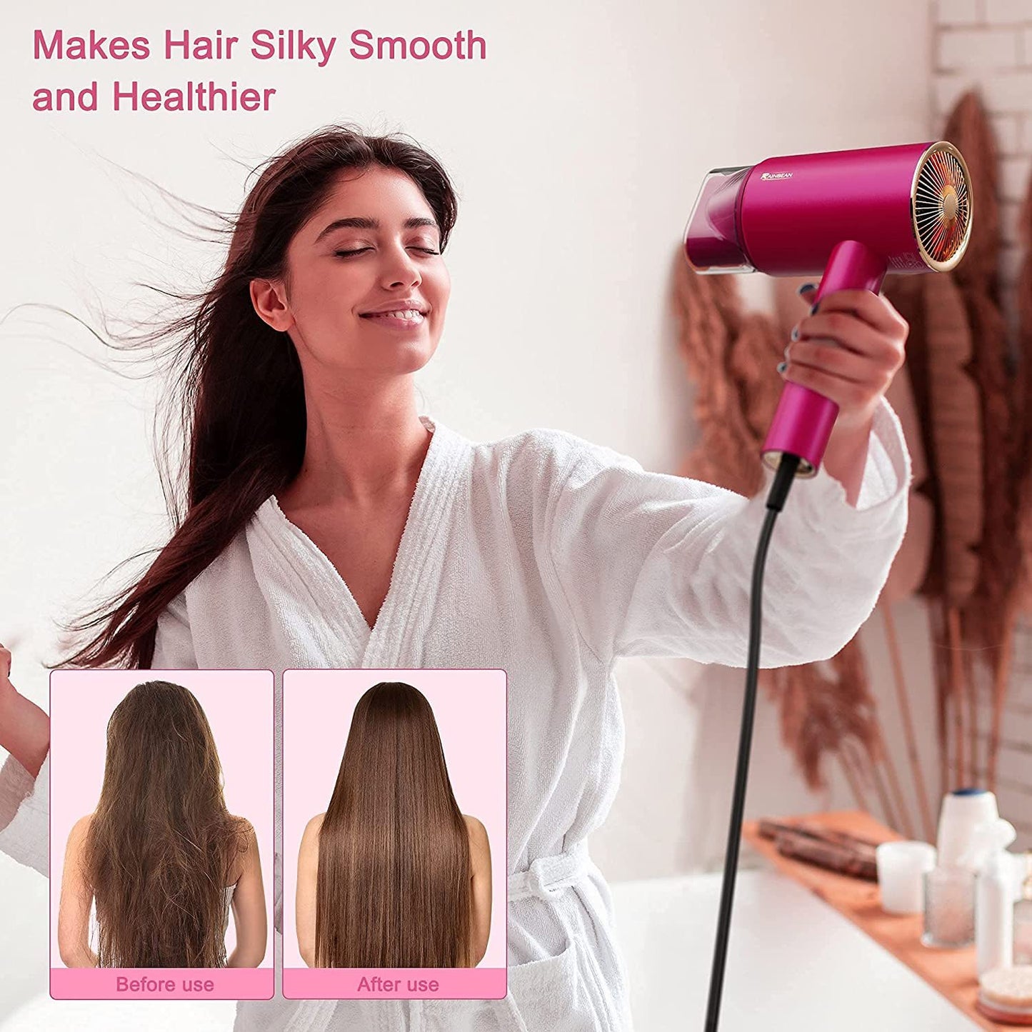 Hair Dryer, 1800W Blow Dryer 2 Speed And 3 Heat