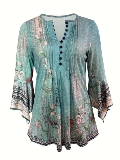 T-shirt Irregular Three-quarter Sleeve Top