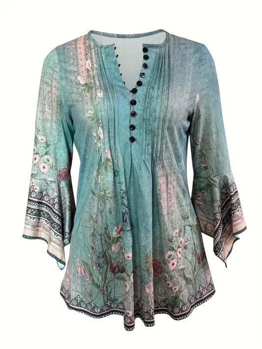 T-shirt Irregular Three-quarter Sleeve Top