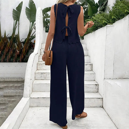 Women's Elegant 2-Piece Wide Leg Pants Outfits