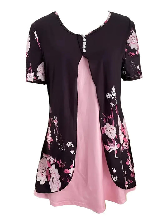 Two-piece T-shirt V-neck Fashion Spike Top