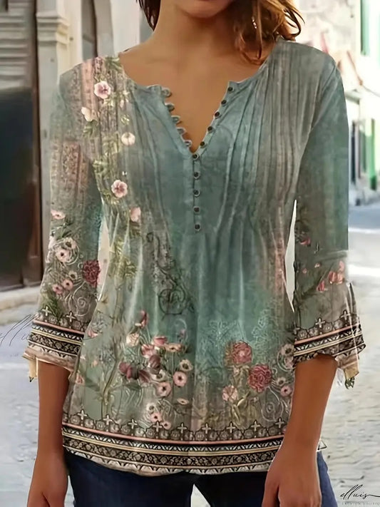 T-shirt Irregular Three-quarter Sleeve Top