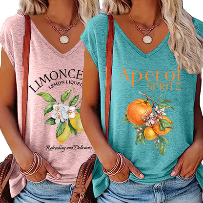 2-Pack Women's V-Neck  - Summer Casual