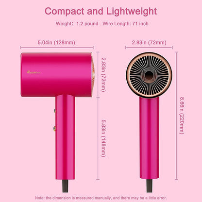 Hair Dryer, 1800W Blow Dryer 2 Speed And 3 Heat