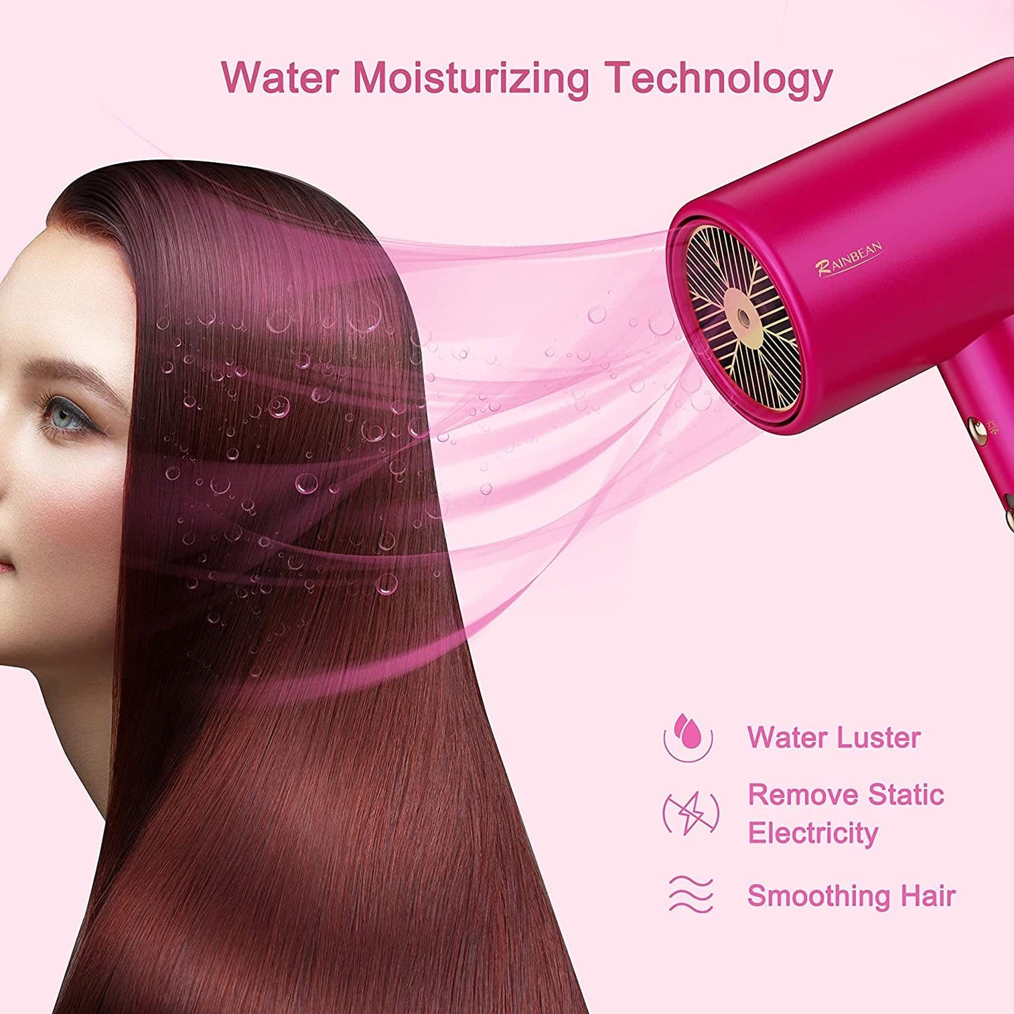 Hair Dryer, 1800W Blow Dryer 2 Speed And 3 Heat
