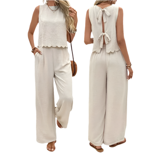 Women's Elegant 2-Piece Wide Leg Pants Outfits