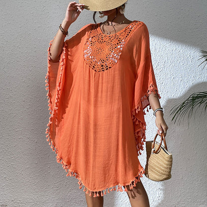 Sexy Tassel Trim Crochet Cover Up