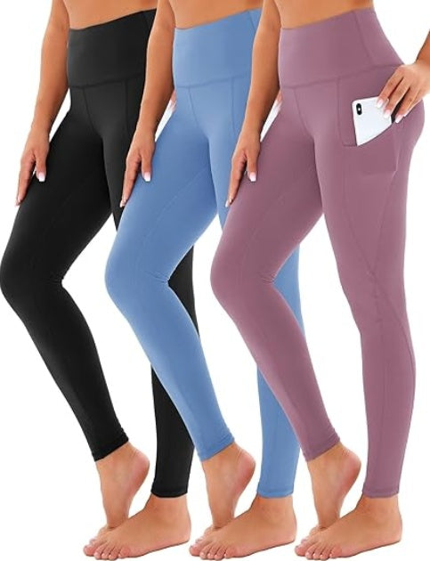 Yoga Pants  Slanted Pockets, 3 Pieces Of Polyester Double Mill