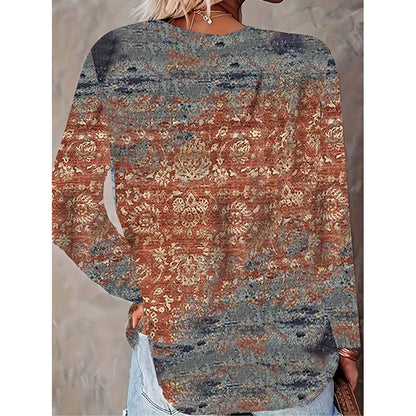 Long Sleeve T-Shirt, Soft Crew Neck Casual Tee