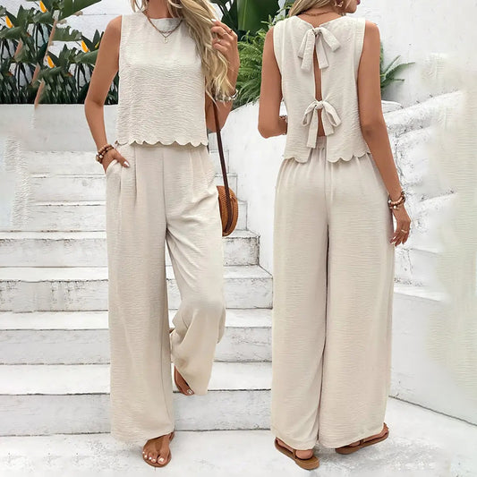 Women's Elegant 2-Piece Wide Leg Pants Outfits