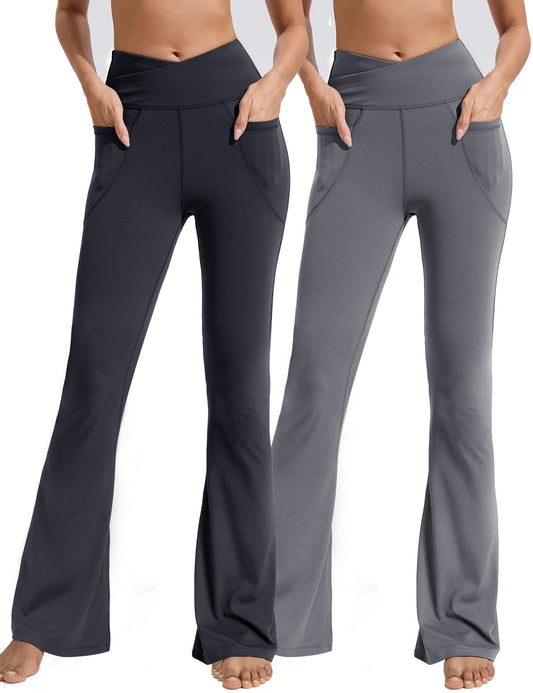 Flared Pants  Black Dark Gray