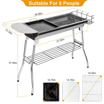 Foldable BBQ Grill Portable Charcoal - nova boutique