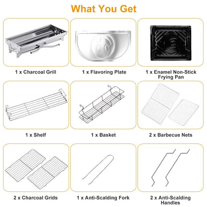 Foldable BBQ Grill Portable Charcoal - nova boutique