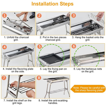 Foldable BBQ Grill Portable Charcoal - nova boutique
