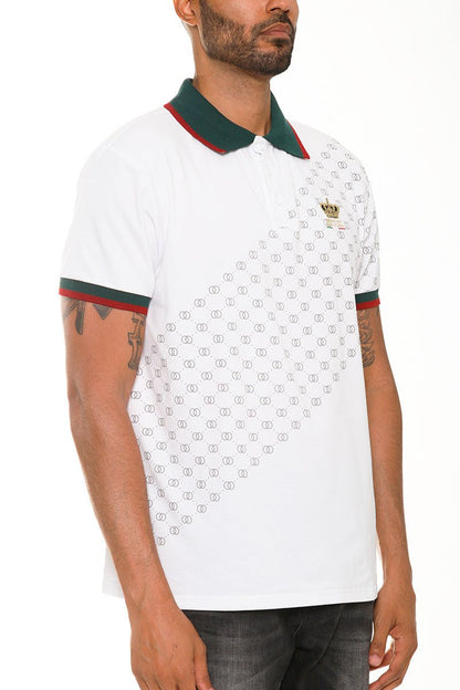 Italian Print Collared Polo Shirt - nova boutique