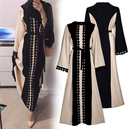 Middle Eastern lace patchwork abaya - nova boutique
