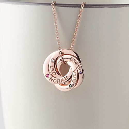 Mom Necklace With Kids Names Birthstones - nova boutique