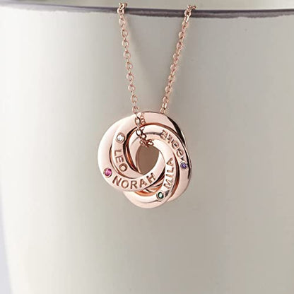 Mom Necklace With Kids Names Birthstones - nova boutique