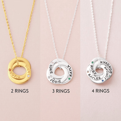 Mom Necklace With Kids Names Birthstones - nova boutique