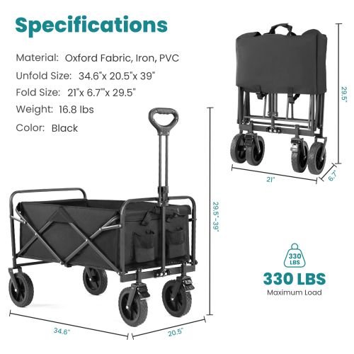Wagon Cart, 330LBS Heavy Duty - nova boutique