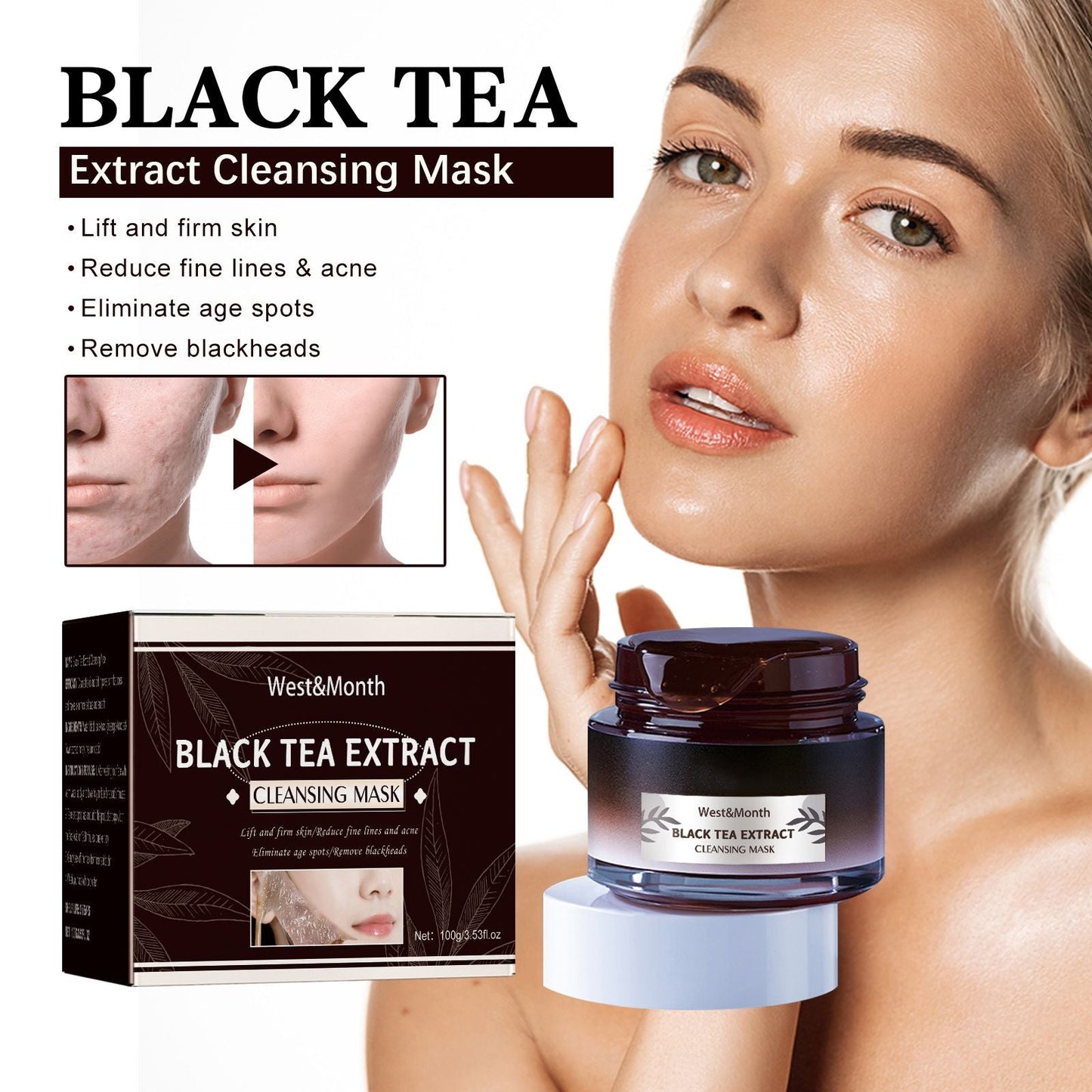 West&Month Black Tea Mask For Deep Cleansing - nova boutique